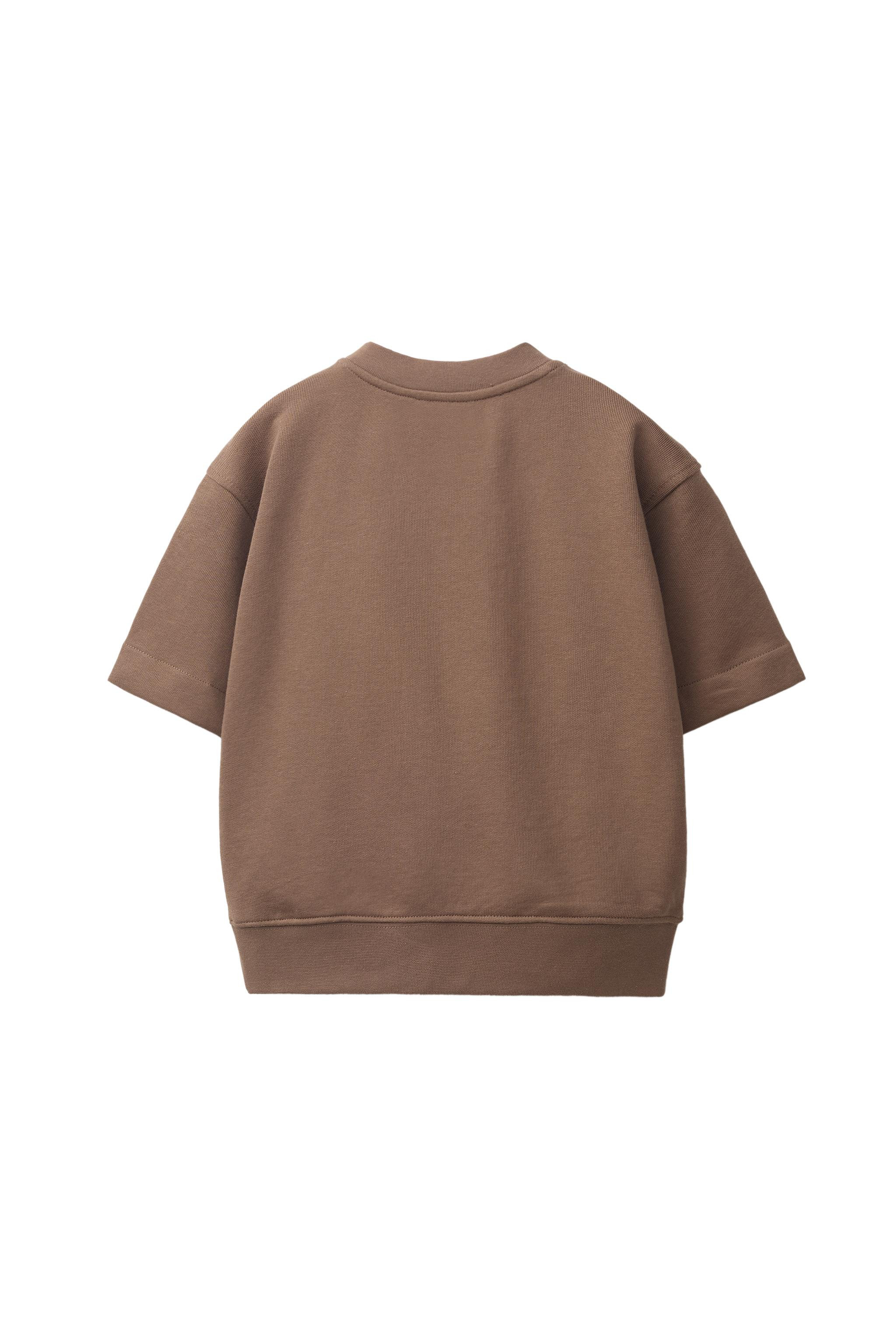 SHORT SLEEVE RAISED TEXT SWEATSHIRT | Zara US