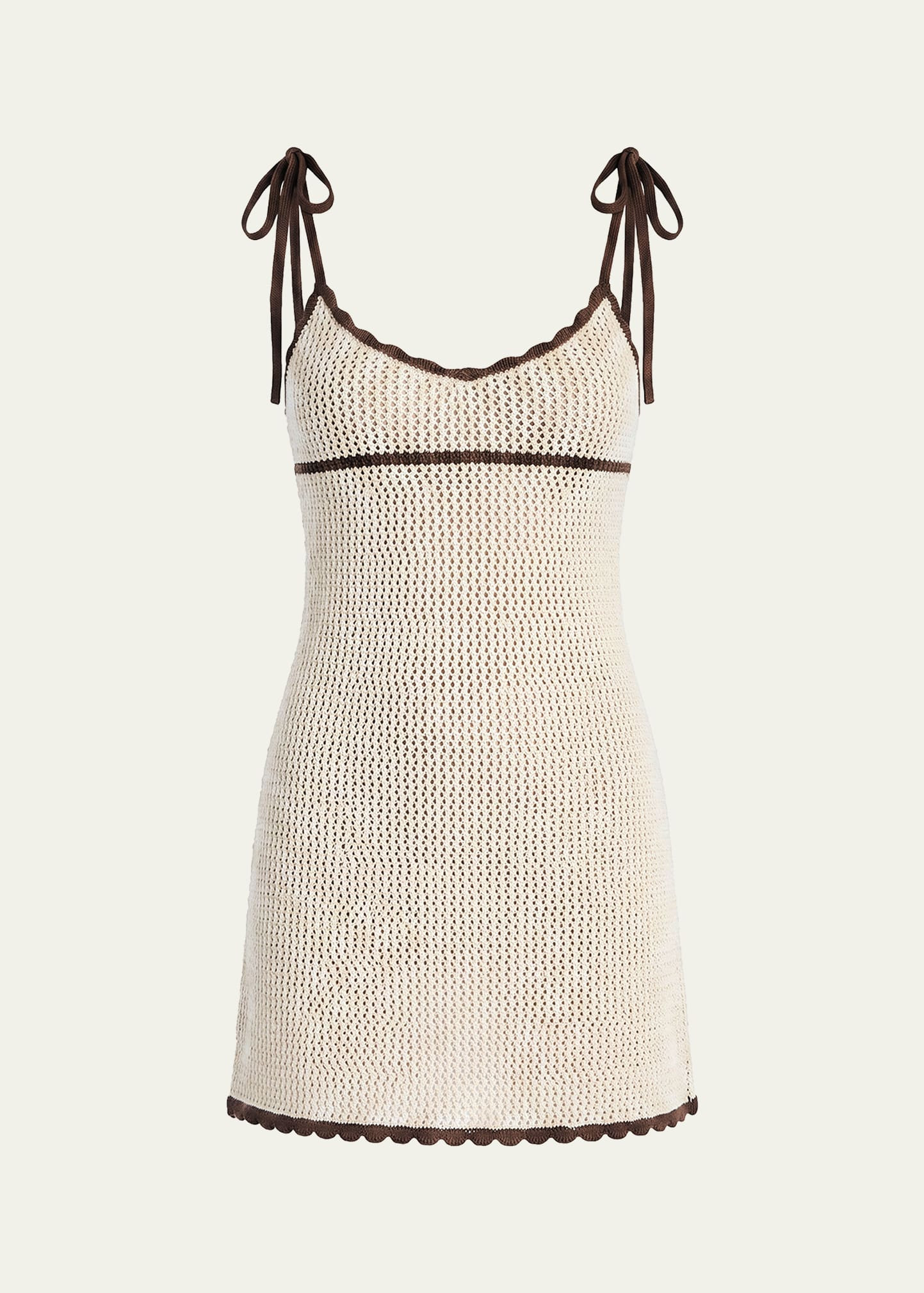 SEROYA Malkie Crochet Tie-Strap Mini Dress | Bergdorf Goodman