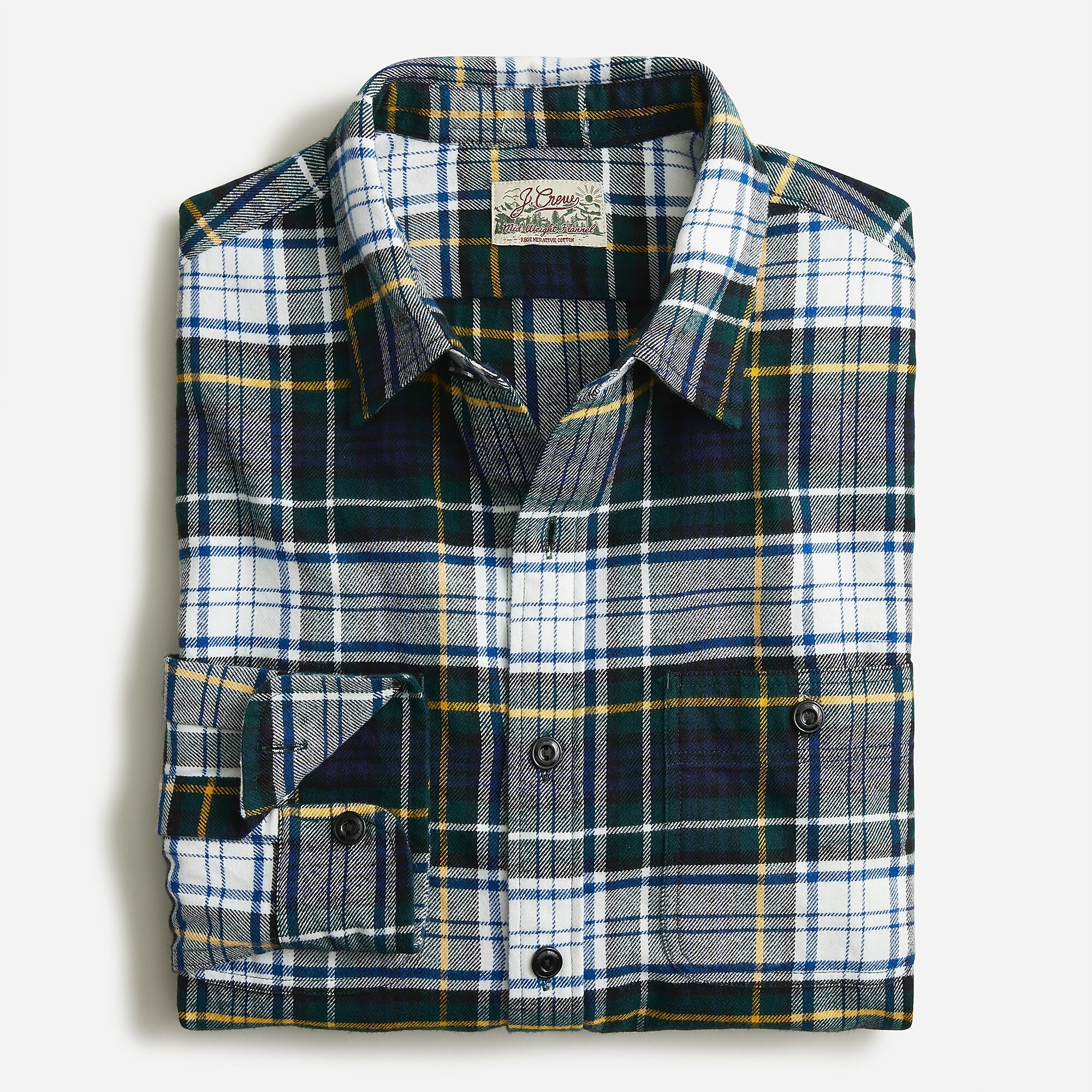Midweight flannel workshirt in regenerative cotton | J. Crew US