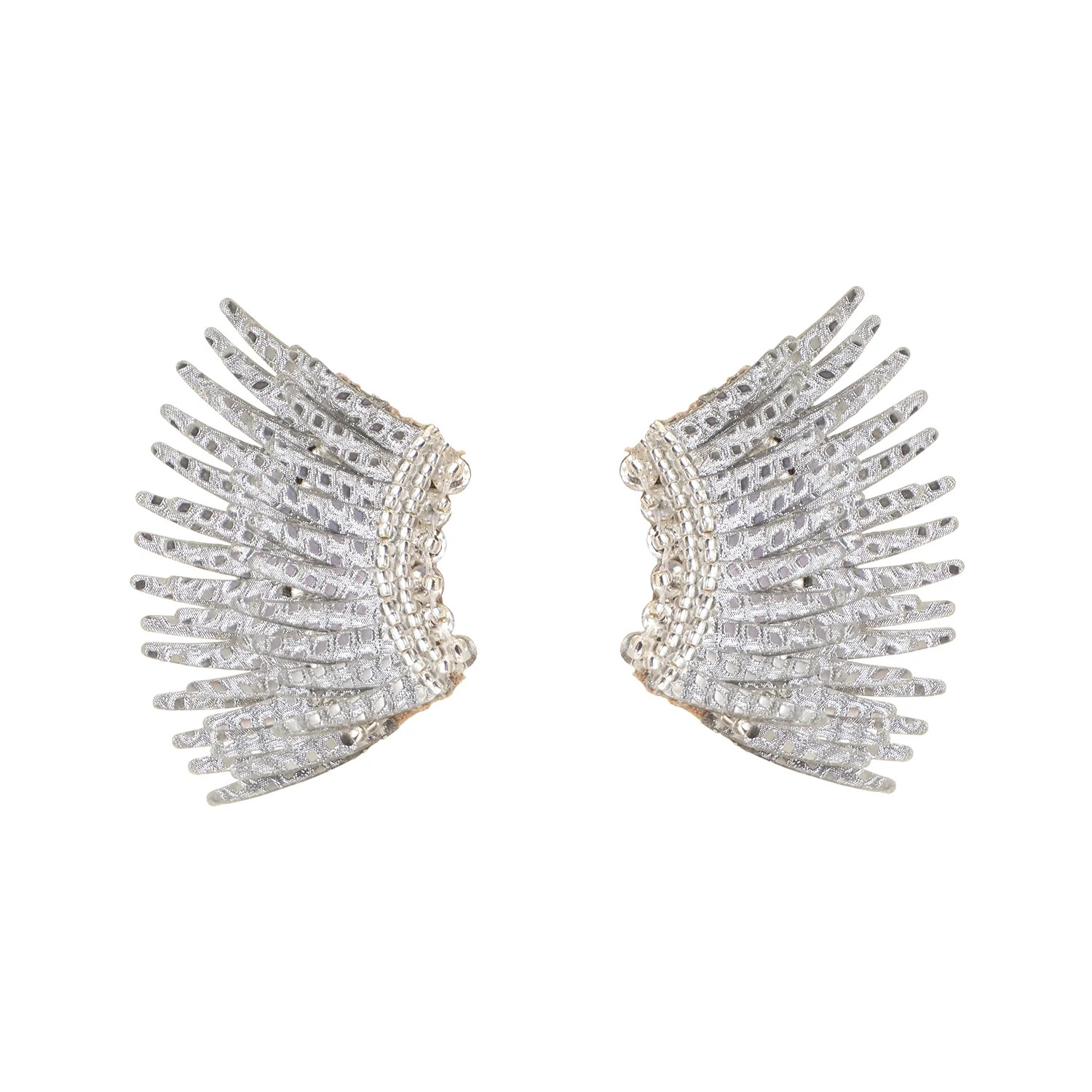 Textured Silver Glitter Mini Madeline Earrings | Mignonne Gavigan
