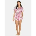 Women’s Valentine’s Day Print Shorty Notch Collar Pajama Set from Way to Celebrate, 2-Piece, ... | Walmart (US)