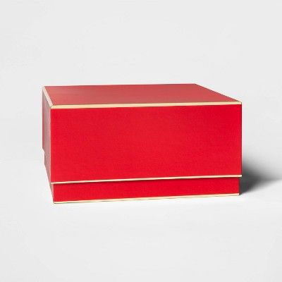 Red with Gold Edge Large Square Box - sugar paper™ | Target