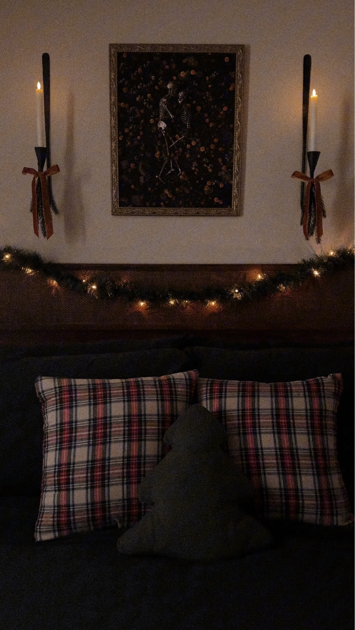 some of my bedroom christmas decor 🛏️ 

the lighted garland draping from the headboard really added to the romantic academia vibe that i went for with my bedroom.

#LTKHoliday #LTKHome #LTKSeasonal