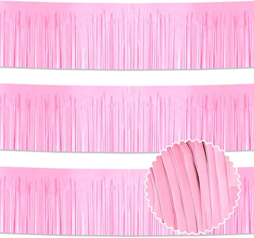 3 Pack 10 Feet Macaron Pink Foil Tassel Garland Tassel Banner, Be Used for Parade Float, Mother's... | Amazon (US)