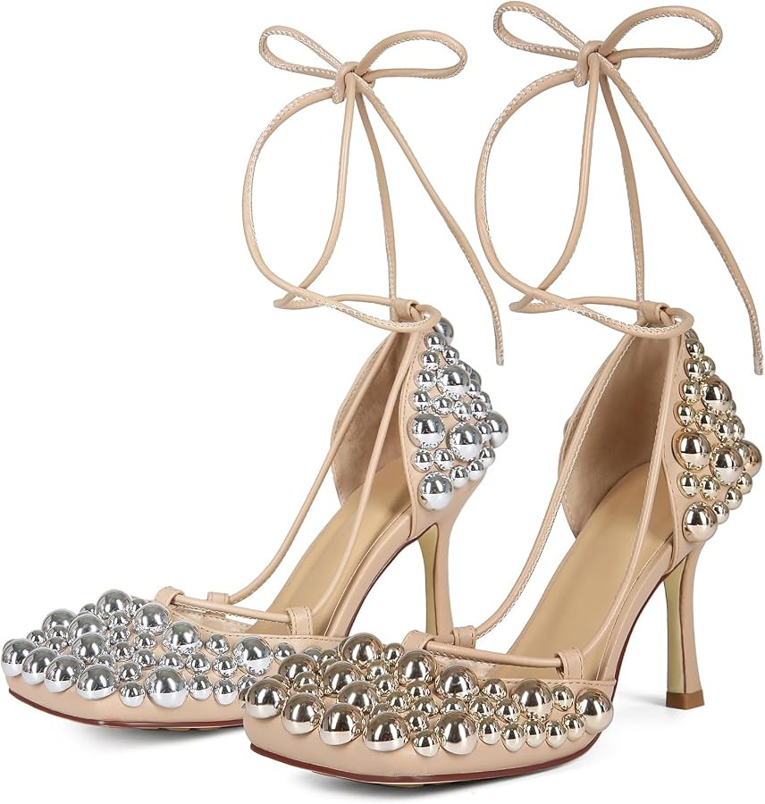 Saint Leia Women's Pumps Shoes with Metal Balls for Work Party Everyday Wear | Amazon (US)