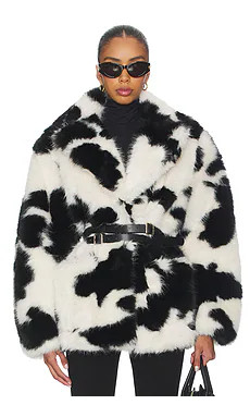 AFRM Livingston Faux Fur Jacket in Cattle Print Fur from Revolve.com | Revolve Clothing (Global)
