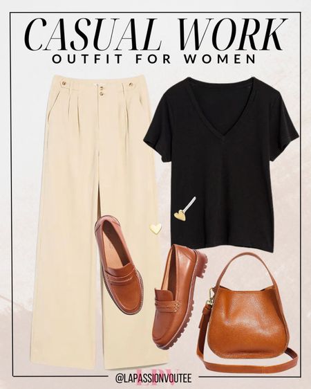 Effortlessly cool: Keep it casual yet stylish with wide leg jeans paired with a relaxed v-neck tee. Add a touch of charm with heart stud earrings and a practical crossbody bag. Complete the look with classic loafers for a laid-back yet chic vibe that's perfect for everyday adventures.

#LTKSeasonal #LTKworkwear #LTKstyletip