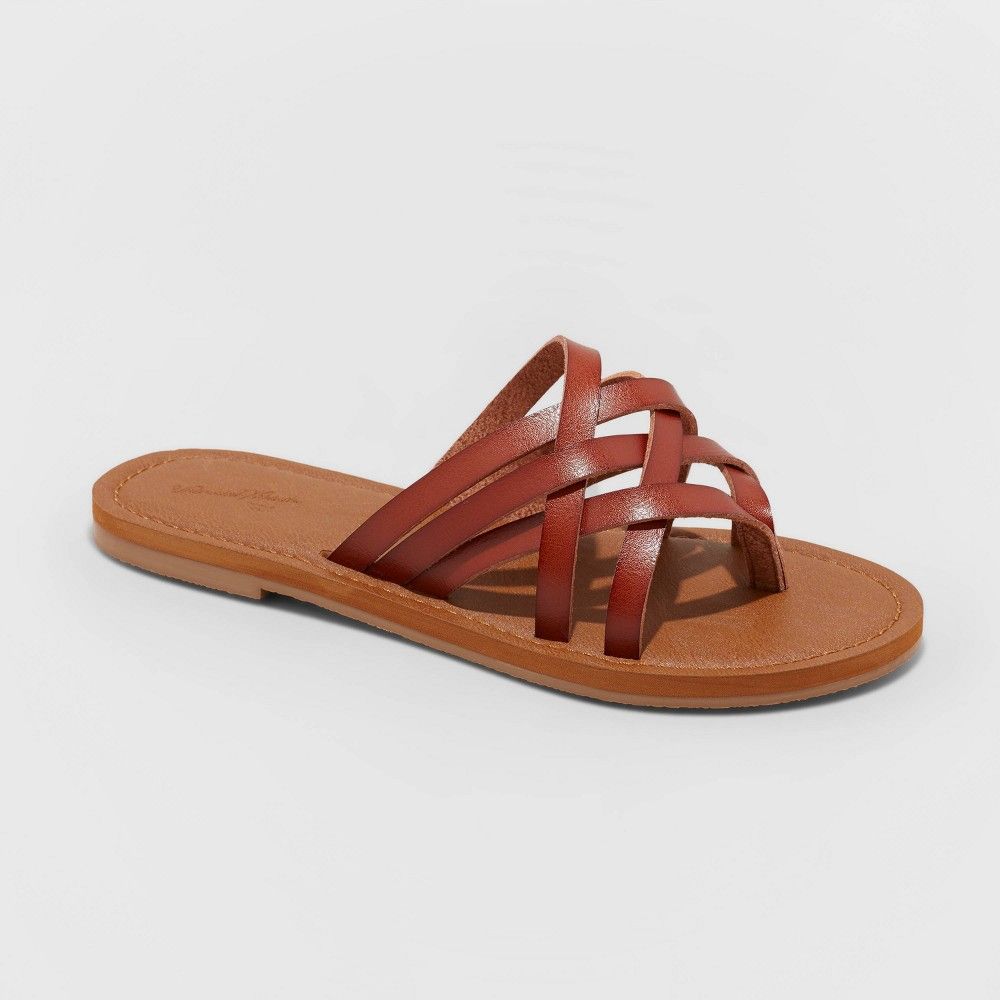 Women's Josephine Multi Strap Slide Sandals - Universal Thread Cognac 5, Red | Target