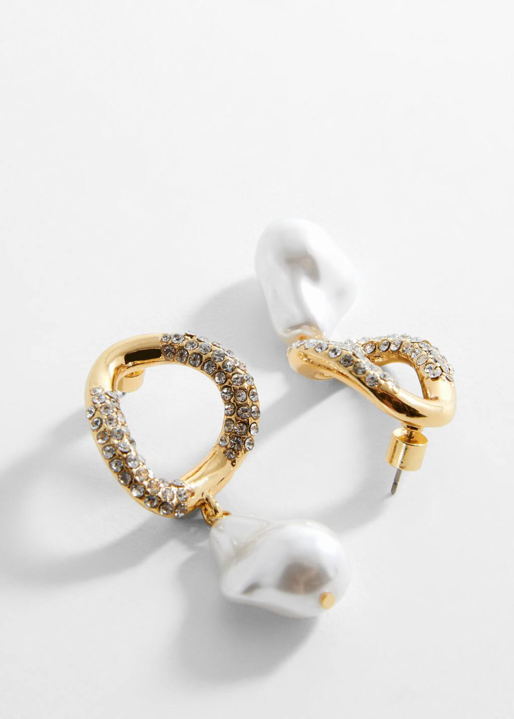 Pearl-bead hoops earrings -  Women | Mango United Kingdom | MANGO (UK)