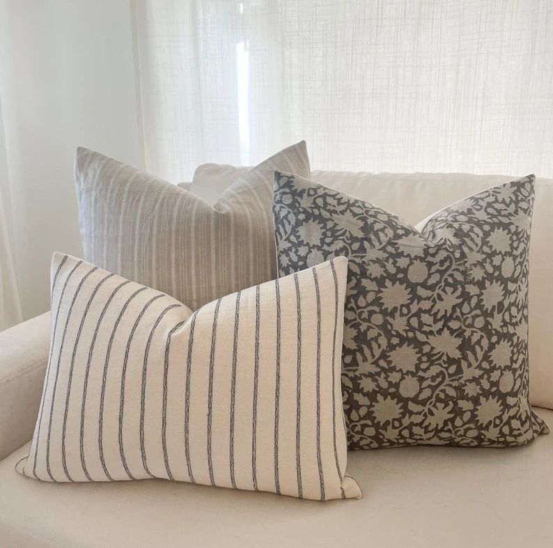 Romy Pillow Combo | Set Of Three Pillows | Spring Pillow Set | Designer Pillow Combination | Deco... | Etsy (US)