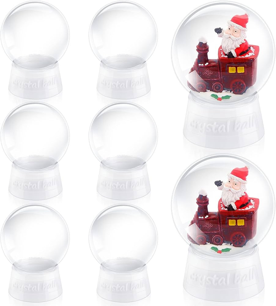 Mimorou 8 Pcs 4 Inch Plastic Snow Globes Clear Water Globes with Screw Off Cap DIY Snow Globes Wa... | Amazon (US)
