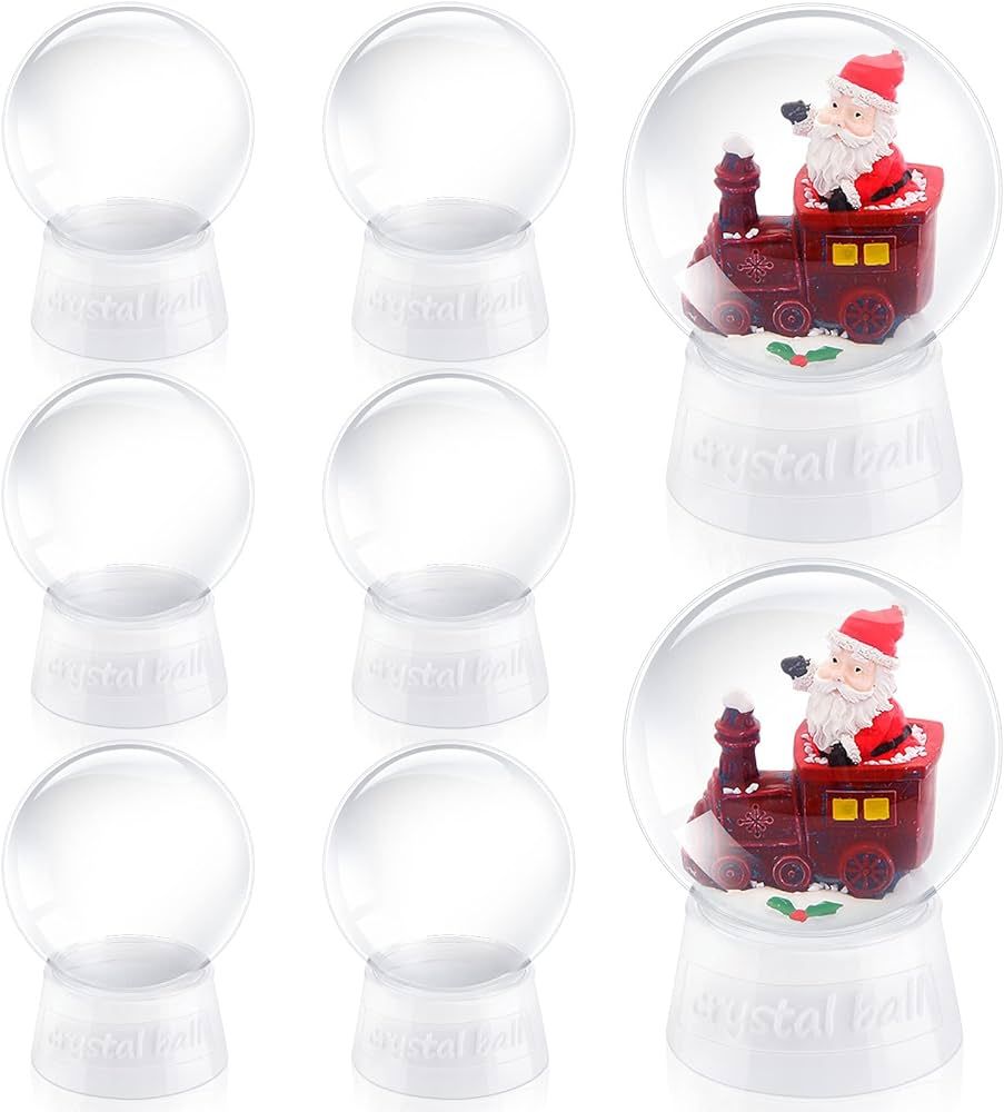 Mimorou 8 Pcs 4 Inch Plastic Snow Globes Clear Water Globes with Screw Off Cap DIY Snow Globes Wa... | Amazon (US)