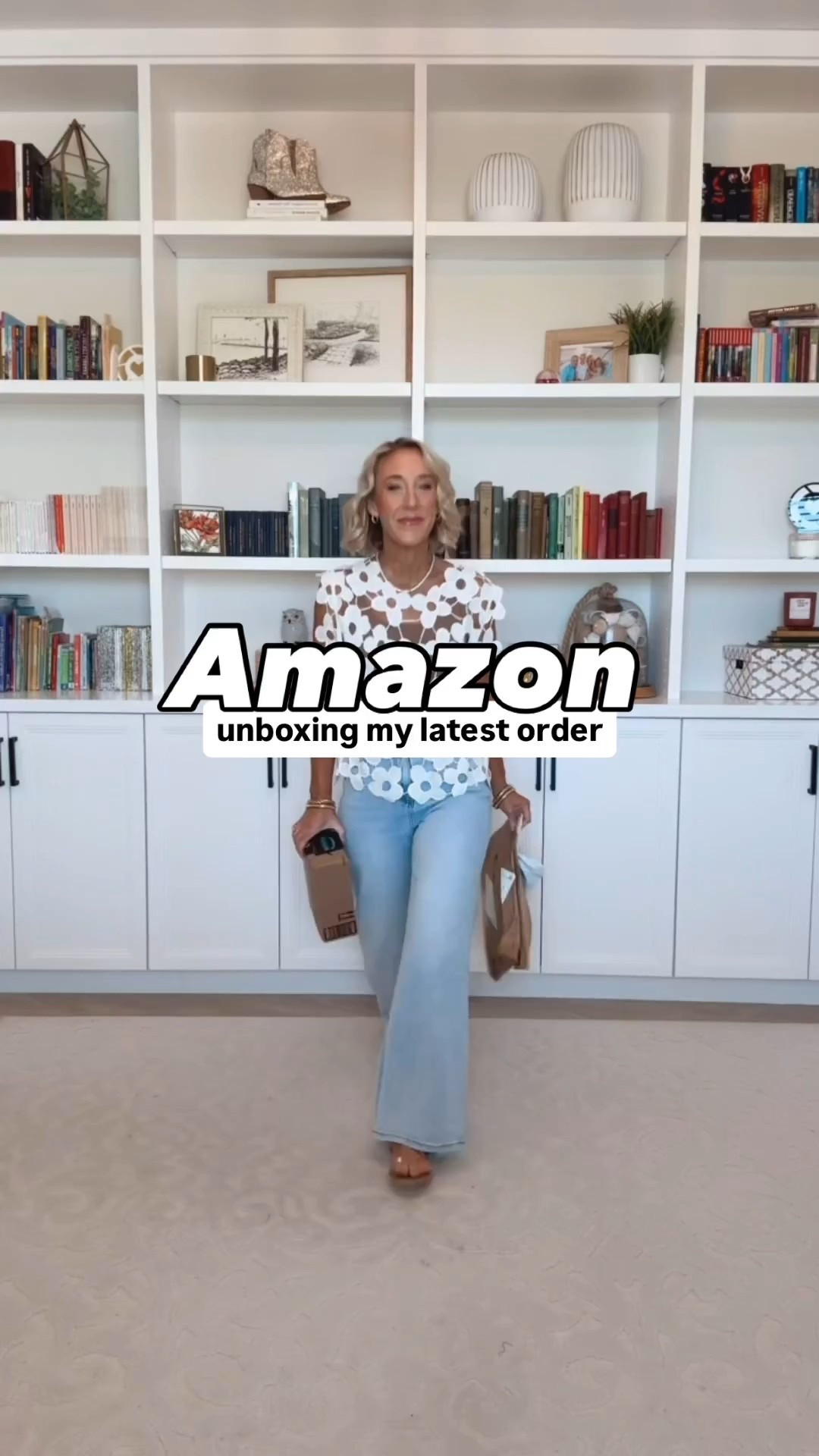 Amazon - unboxing my latest order * Floral Lace Top - size small. 12 colors. * Tan Tank - size small. * Light Wash Wide Leg Jeans - size 25. * Sandals - tts. 1. Gold Chunky Hoop Earrings 2. Chunky Gold Stud Earrings 3. Long Silk ‘Rabbit’ Scarf 4. Babydoll Eyelet V Neck Short Sleeve Blouse - size small. 8 colors. 5. Floral Print Pleated Tennis Skirt - size small. 4 colors. * White Short Sleeve Tshirt - size small. 6. Sleeveless Smocked Plaid Tiered Maxi Dress - size small. 8 colors. 

#LTKSeasonal#LTKOver40 

 

#LTKootd