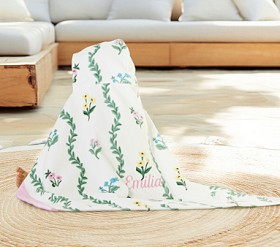 Stripe Floral Baby Beach Hooded Towel UPF 50+ | Pottery Barn Kids