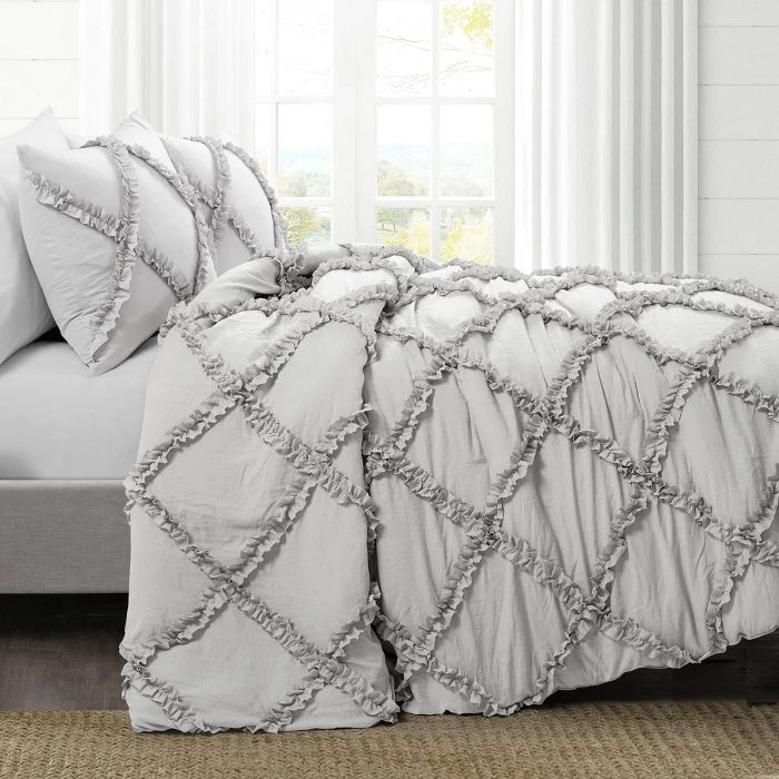 Ruffle Diamond Comforter Set - Lush Decor | Target