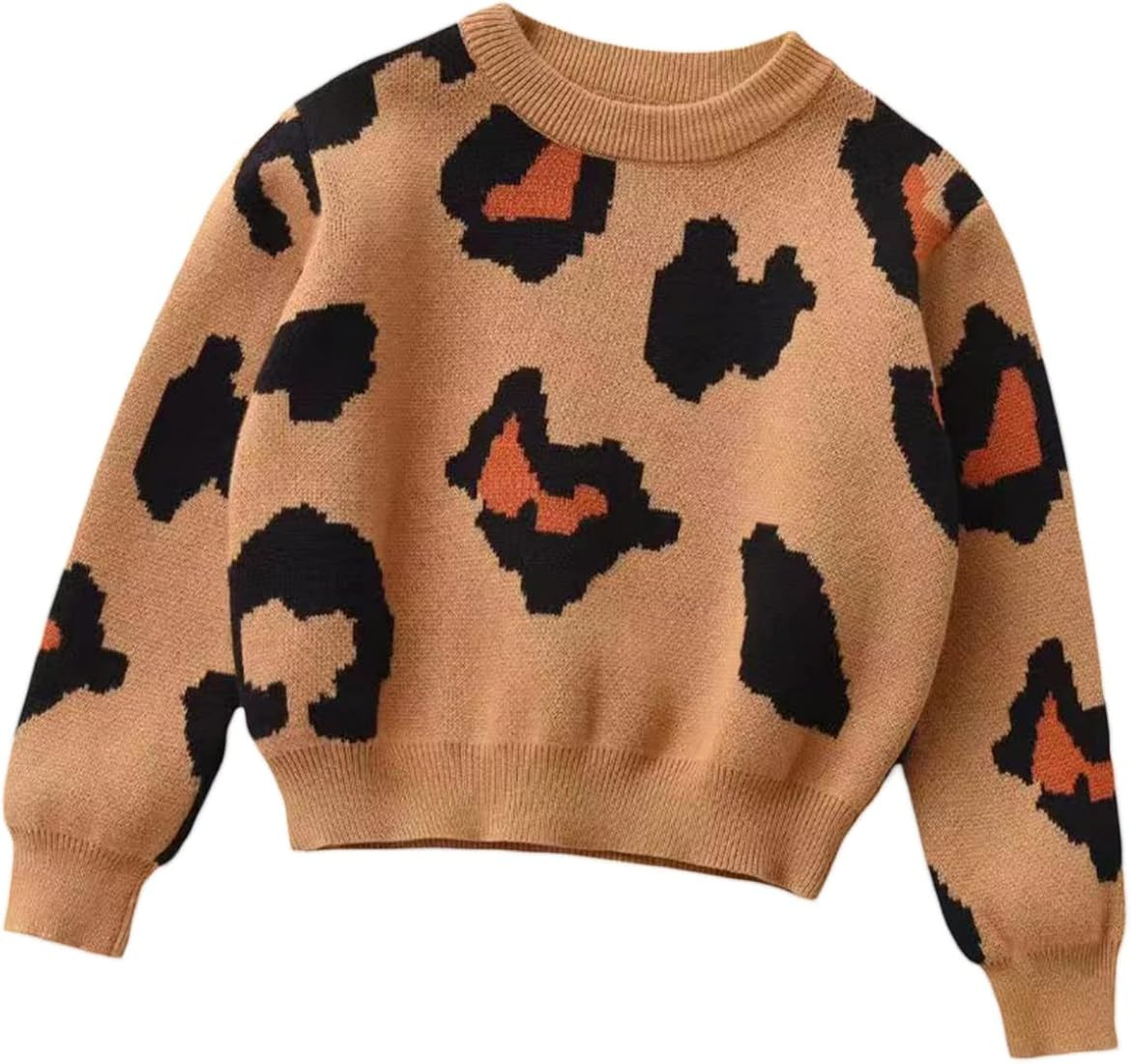 Lamuusaa Toddler Kid Baby Girl Boy Knit Sweater Leopard Crewneck Pullover Sweatshirt Knitwear Fal... | Amazon (US)