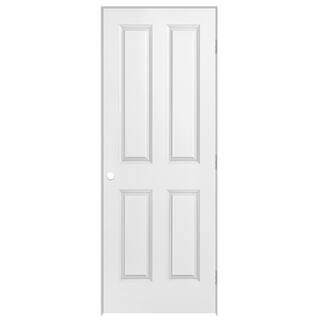 Masonite 30 in. x 80 in. 4 Panel Left-Handed Primed Composite Solid Core Single Prehung Interior ... | The Home Depot