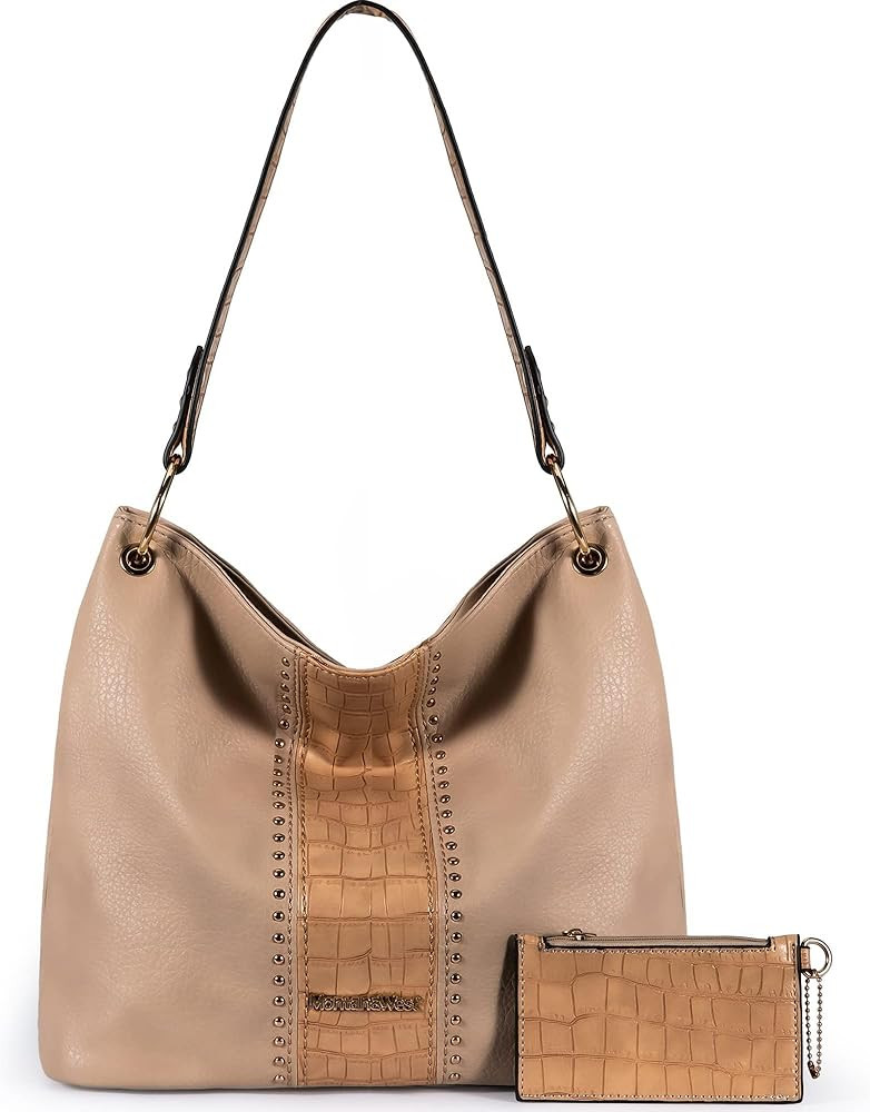 Montana West Hobo Purses and Handbags for Women Vegan Leather Top Handle Shoulder Handbags with Zipp | Amazon (US)