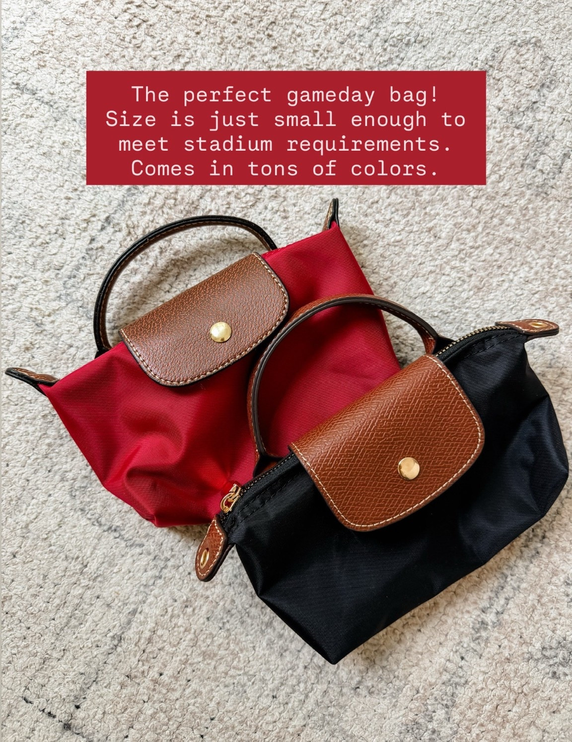 If you don’t love a clear purse, this is perfect for game day! It meets the stadium size requirements, and it comes in a ton of colors!

Loverly Grey, Amazon, game day purse, mini purse, game day outfit inspo

#LTKSeasonal
