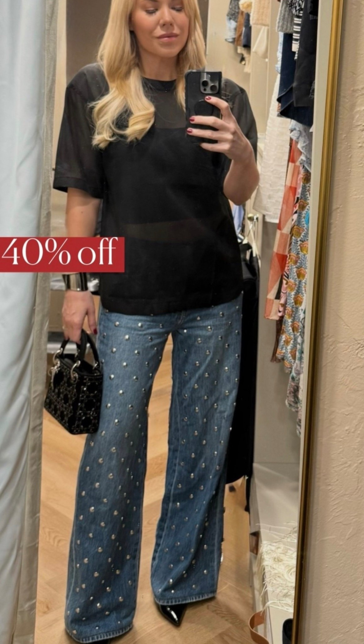 These studded jeans are 40% off! They run BIG size down

#LTKootd #LTKSaleAlert #LTKdayinmylife