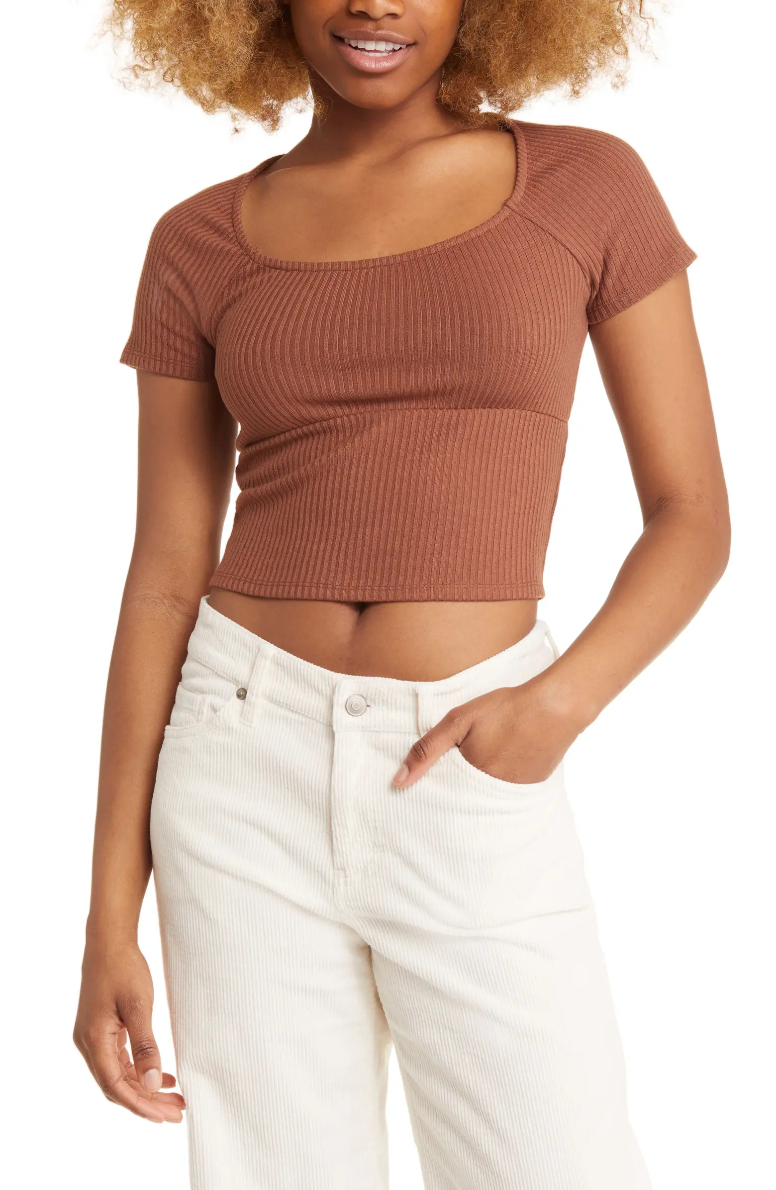 Square Neck Rib Baby Tee | Nordstrom