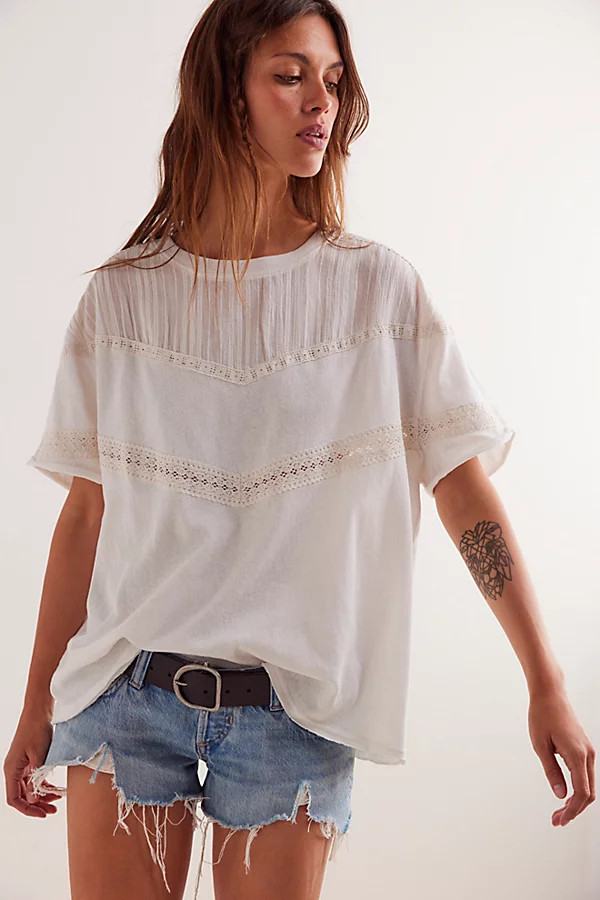We The Free Dorothy Tee at Free People in Ivory, Size: Large | Free People (UK)