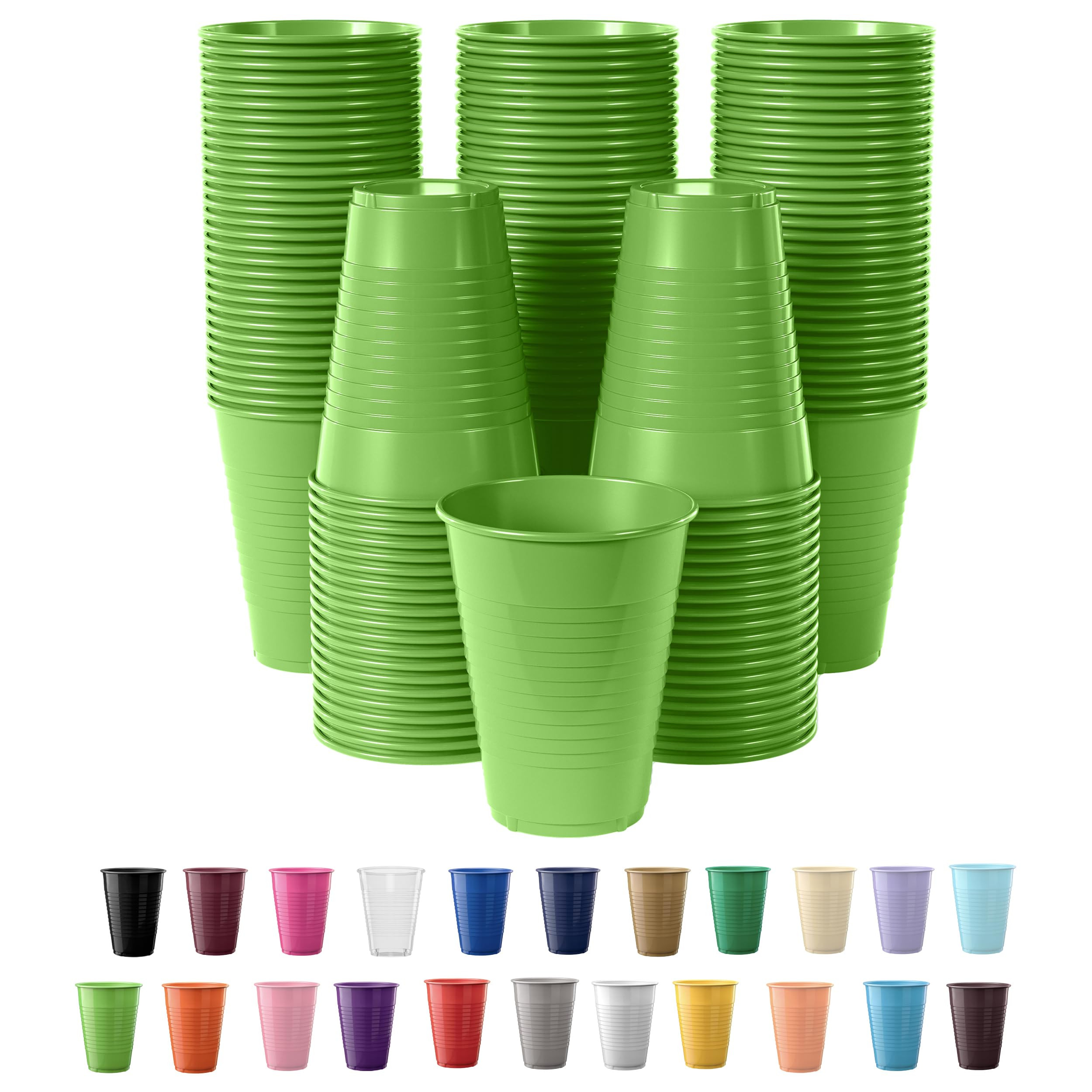 Exquisite Party Solids 12 Oz Lime Green Plastic Cups For Party Supplies 50 Pack | Lime Green Disp... | Amazon (US)