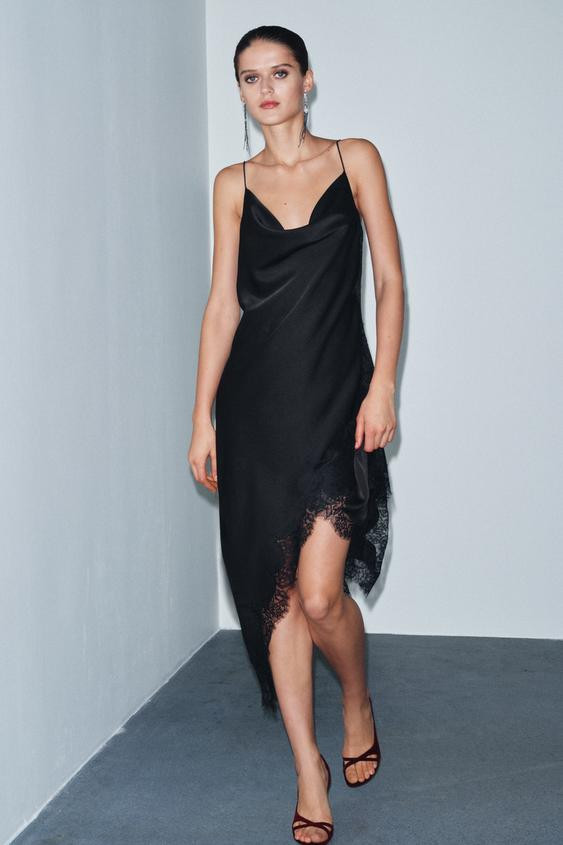 SATIN LACE DRESS ZW COLLECTION | Zara US