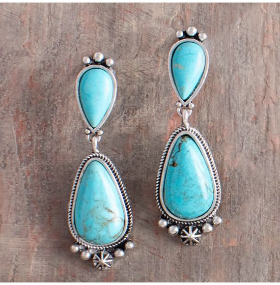 Turquoise Teardrop Post Earrings | Rod's Western Palace/ Country Grace