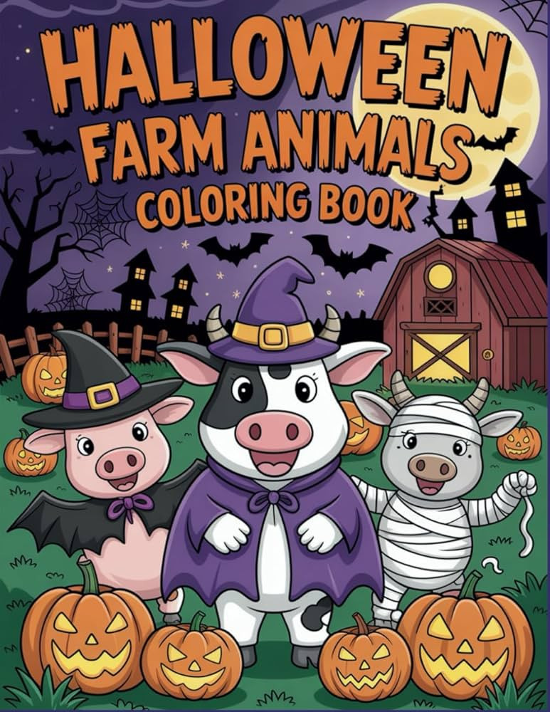 Halloween Farm Animals: Fun and Spooky Coloring Book with Farm Animal Friends in Halloween Costum... | Amazon (US)