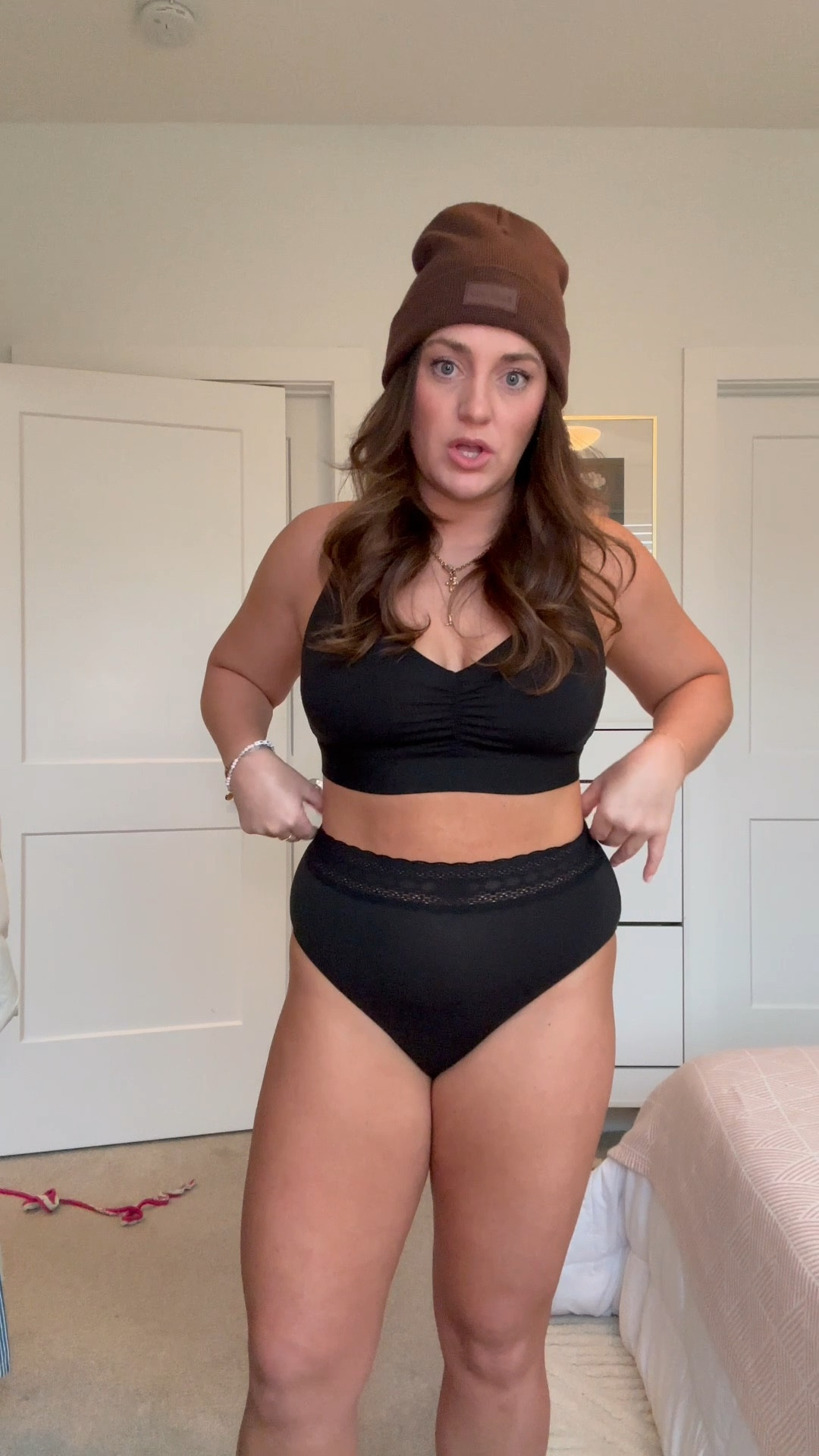 Me Undies! So comfortable and soft. Plus anti-odor, made of recycled material and moisture wicking. 
I’m wearing size XL in both bra and underwear 🖤

#LTKHome #LTKFamily #LTKMidsize