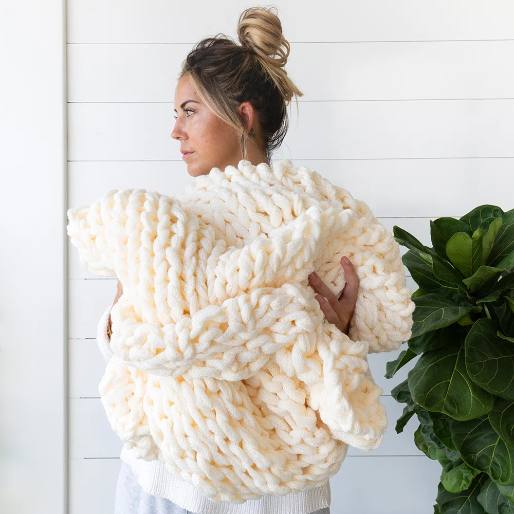 Handmade Chunky Knit Throw Blanket | Wayfair North America