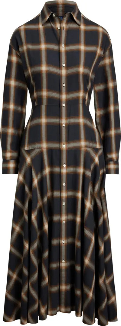 Plaid Twill Paneled Long Sleeve Shirtdress | Nordstrom