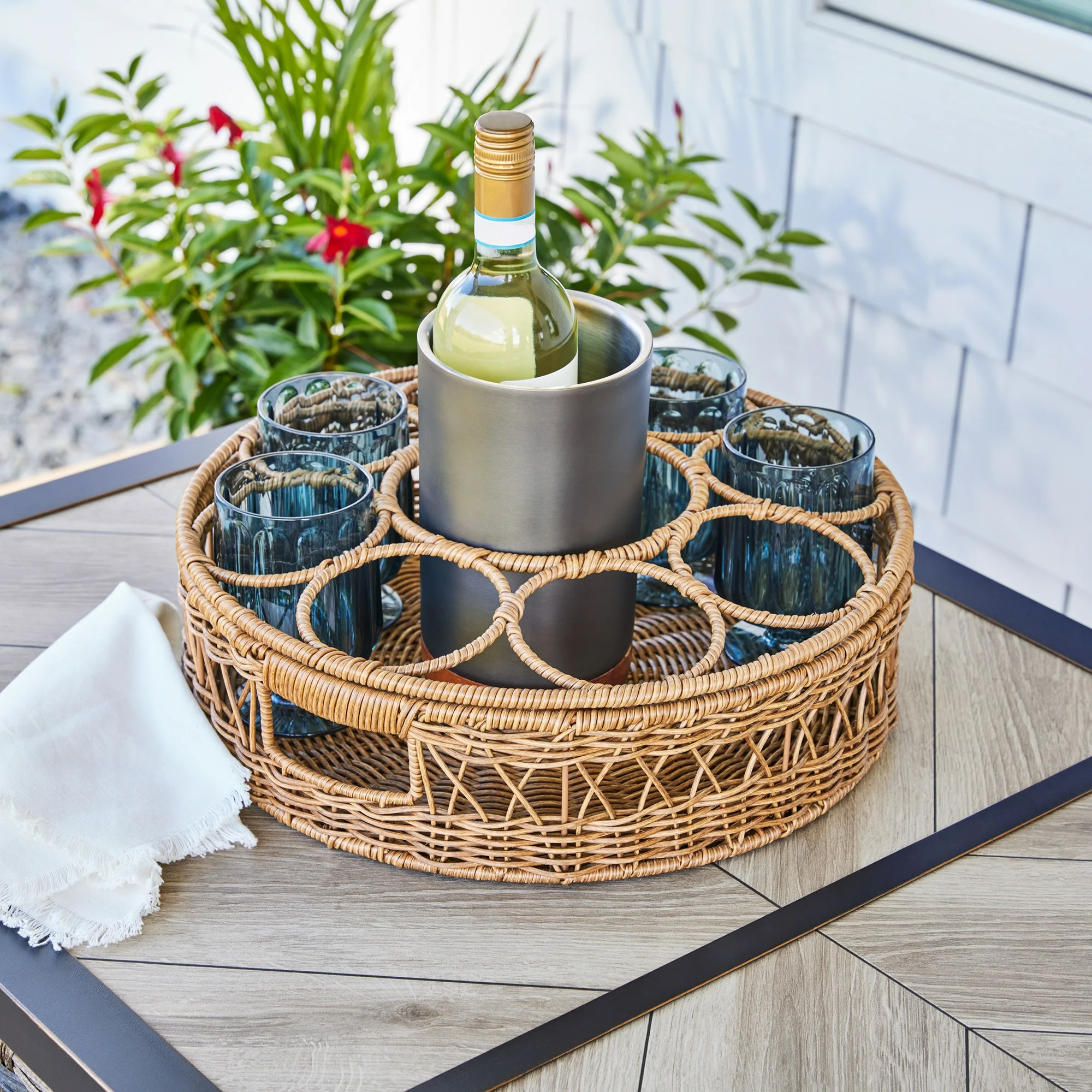 Better Homes & Gardens Rattan Large Beverage Tray - Walmart.com | Walmart (US)