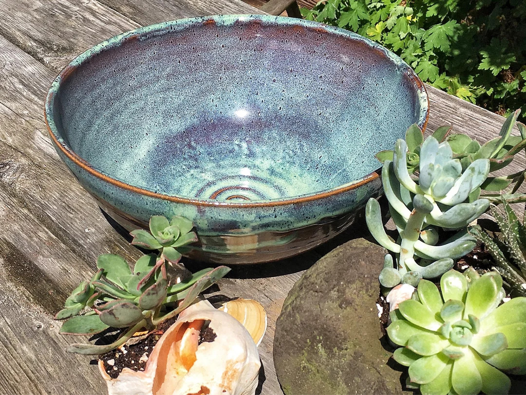Pottery Bowl, Turquoise Salad Bowl, Fruit Bowl, Mixing Bowl - Etsy | Etsy (US)
