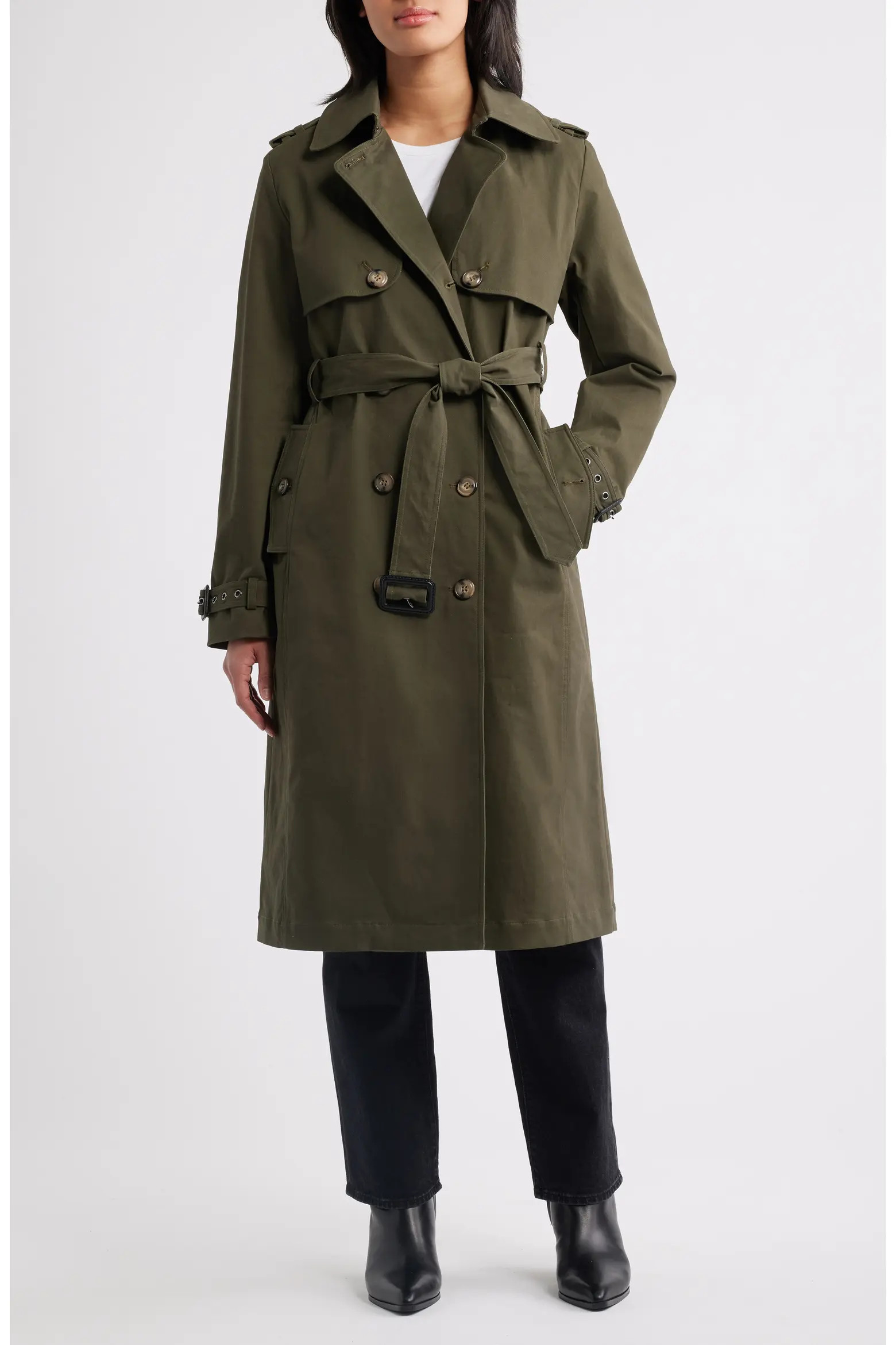 Belted Stretch Cotton Trench Coat (Women) | Nordstrom | Nordstrom