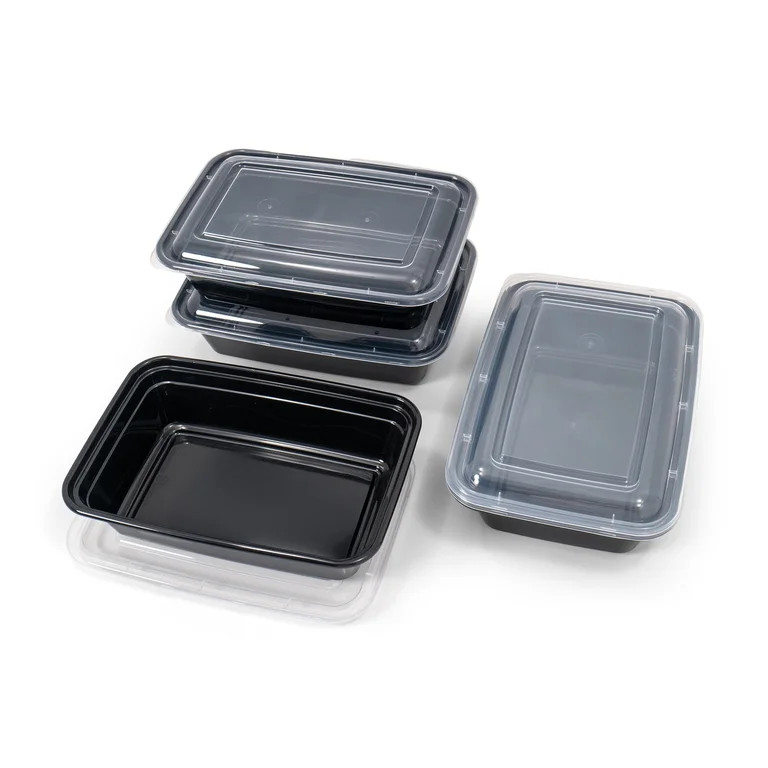 Mainstays 10-Piece (5 Containers + 5 Lids) Single Compartment Meal Prep, BPA-Free, Leak-Resistant... | Walmart (US)