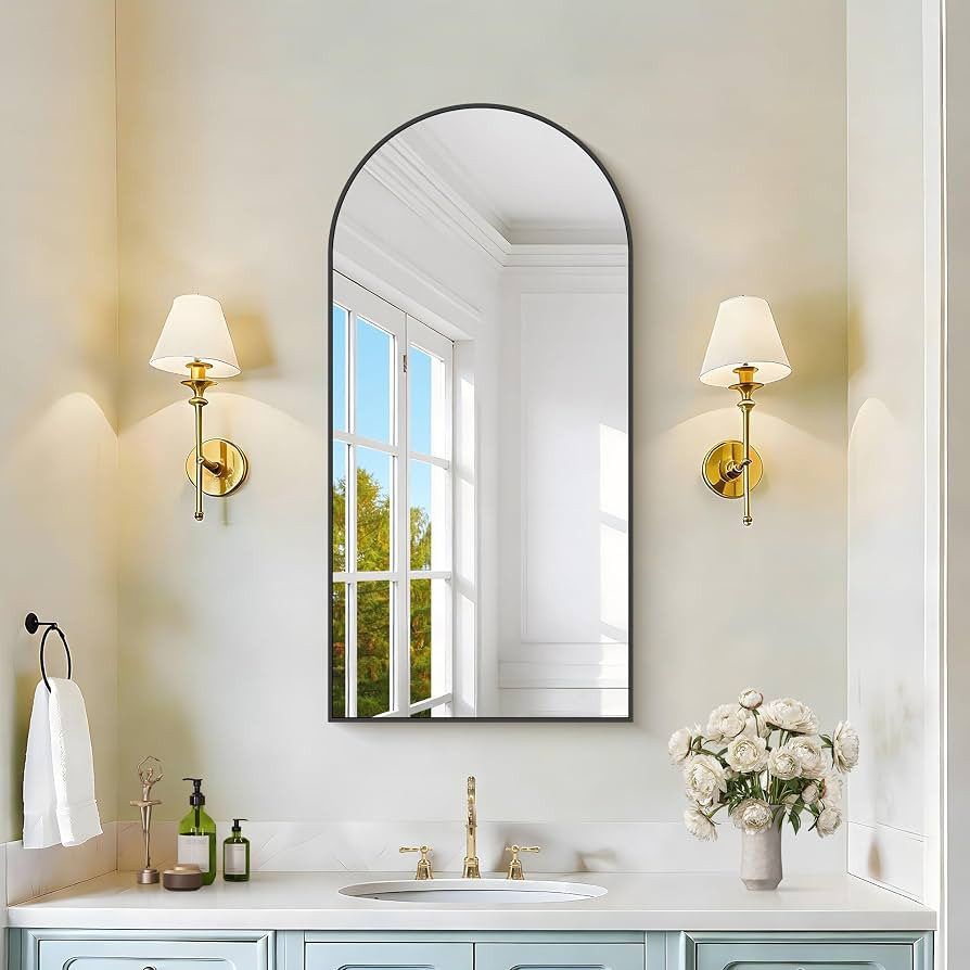COFENY Arched Mirror, 20\u2019\u2019x40\u2019\u2019 Black Arch Mirror for Bathroom, Arched Bathro... | Amazon (US)