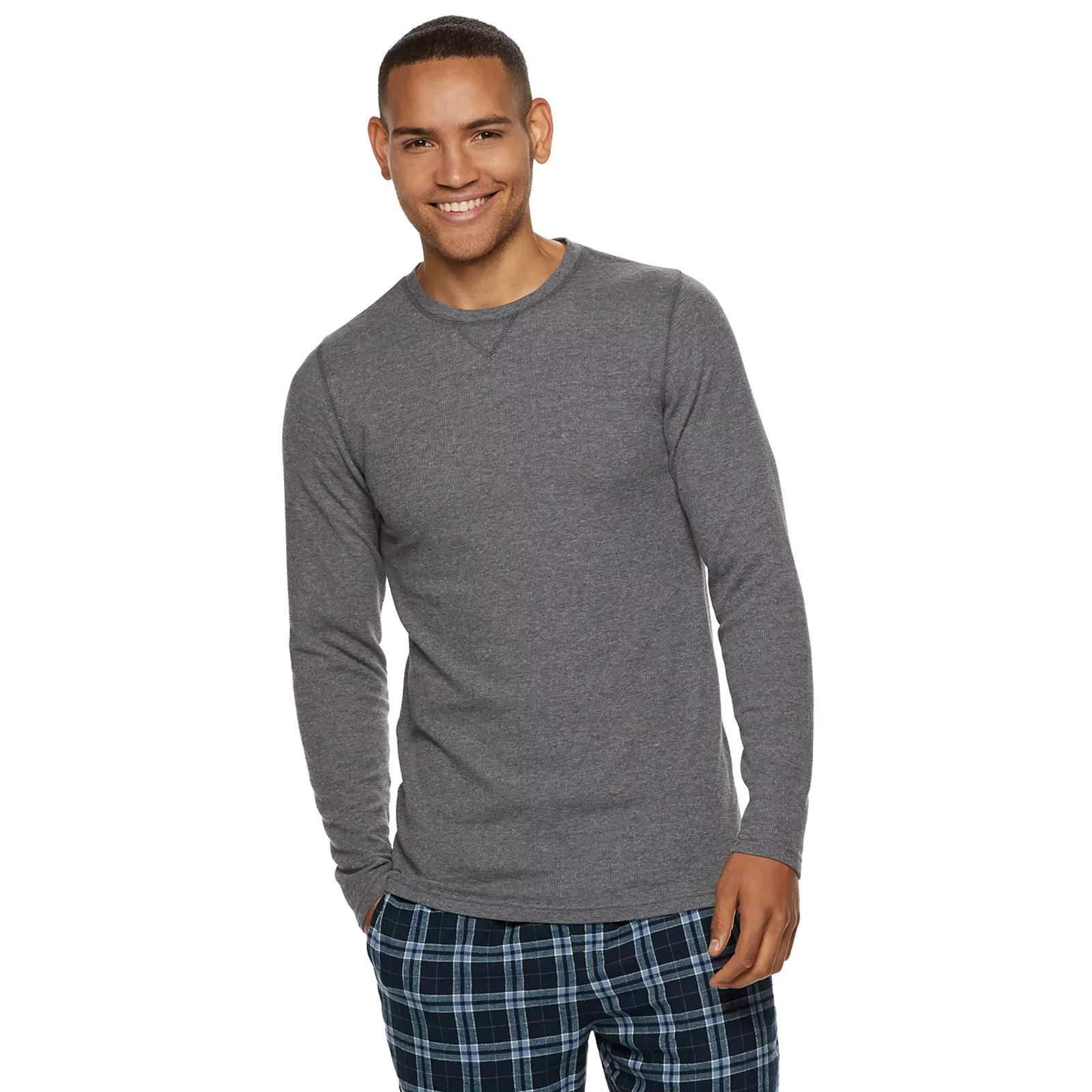Men's Hanes Ultimate X-Temp Waffle-Weave Thermal Sleep Tee, Size: Medium, Med Grey | Kohl's