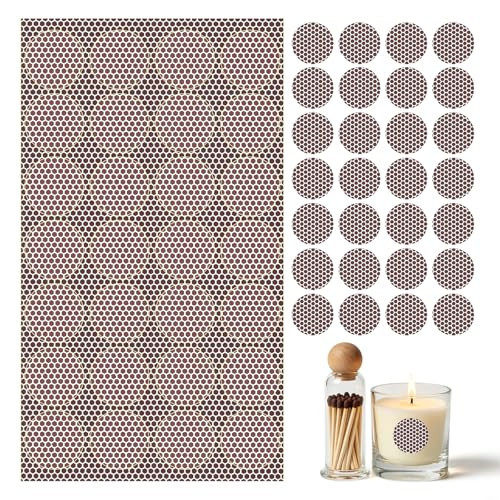 28 PCS Match Striker Stickers, Match Striker Paper with Adhesive, Ideal for Fireplace Matches (Rotundity) | Amazon (US)