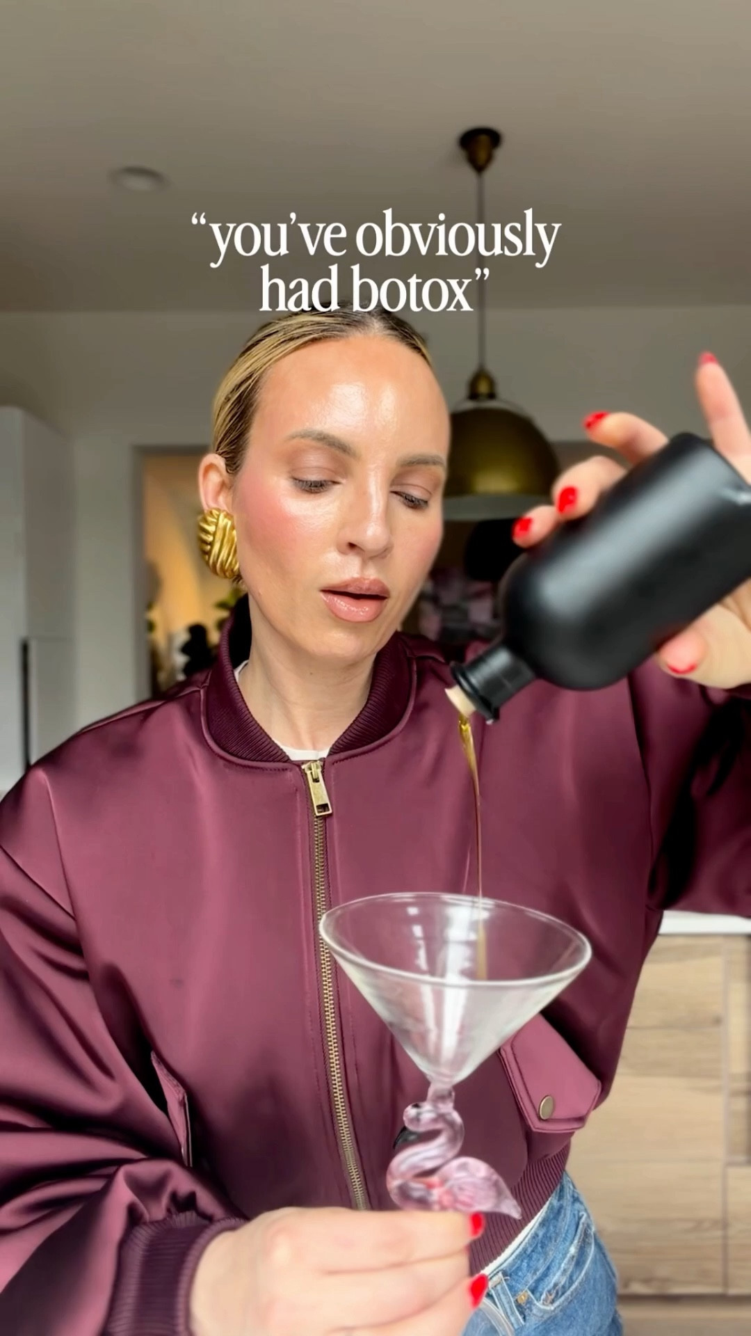 I take a small daily shot of high-polyphenol olive oil because polyphenols help fight oxidative stress and protect collagen. That’s long-term skin quality.

I invested in Atsas because it’s extremely high in polyphenols and very potent (you can literally taste it). But I also ordered the Gundry oil because it’s more affordable and still rich in polyphenols. If you don’t want to go ultra-premium, Gundry is a great entry option.

Topically, here’s what gives me that “glazed” look:

– Medicube Collagen Wrapping Mask when I want that tight, milky glow
– d’Alba White Truffle spray for hydration and sheen
– the masque vivant when my skin feels dull or congested. It balances everything out and gives me that clean, polished glow
-the Biodance masks when I want plump, hydrated, “glass skin” fast. These are my quick glow sheets

And once a week, I skin stamp at home.
After stamping, I’ll use either Biopelle 50 or Calecim — depending on what my skin needs. Growth factors are what really help with firmness and texture over time.

The Biopelle 40 is still great — lighter, still effective — and easier to tolerate if your skin feels sensitive. But the 50 delivers more of that “firm + glassy” foundation when used after a stamp session

#LTKBeauty #LTKstorytime #LTKOver40