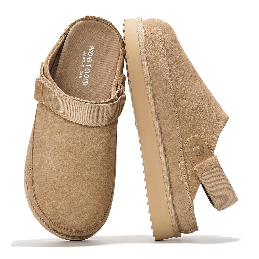 Project Cloud Genuine Suede Clogs for Women - Memory Foam Womens Clogs & Mules with Adjustable St... | Amazon (US)