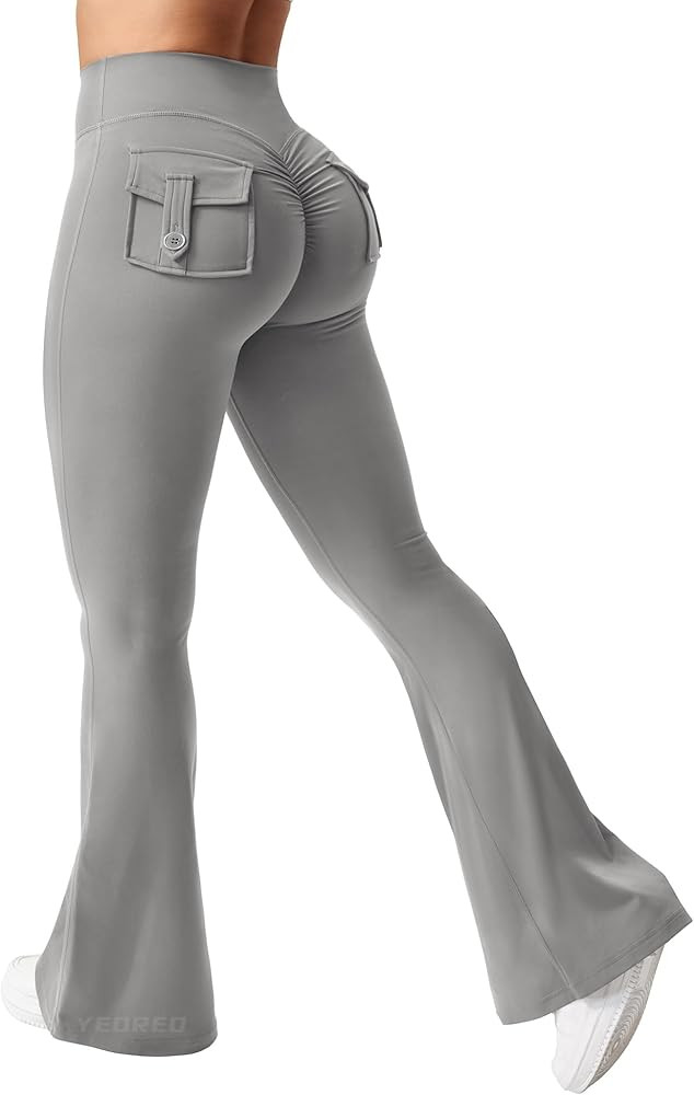 YEOREO Flare Leggings with Pockets for Women Brittany Leggings Workout Leggings for Women Butt Li... | Amazon (US)