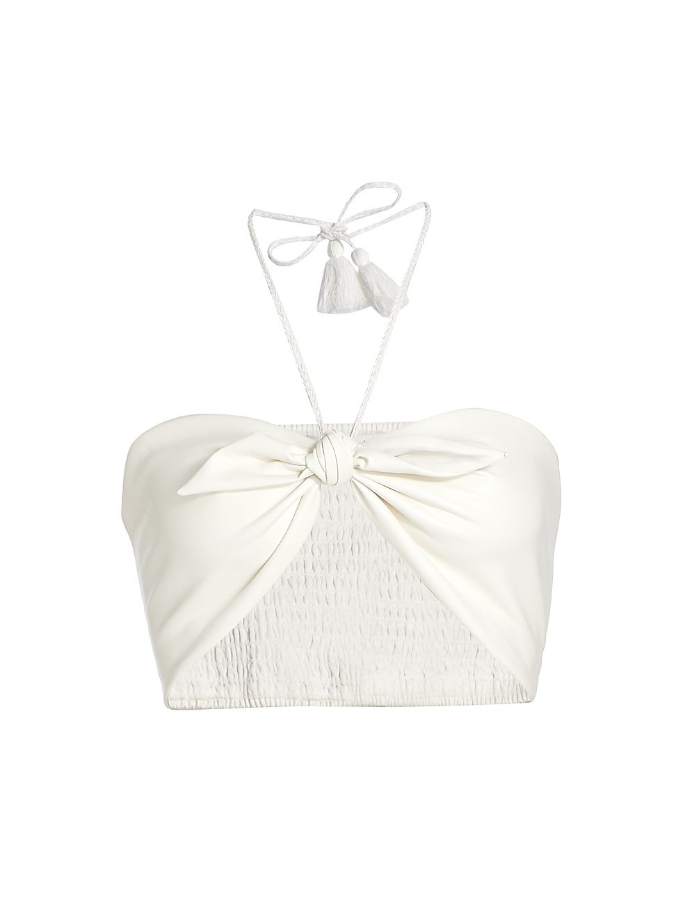 Livia Vegan Leather Crop Top | Saks Fifth Avenue