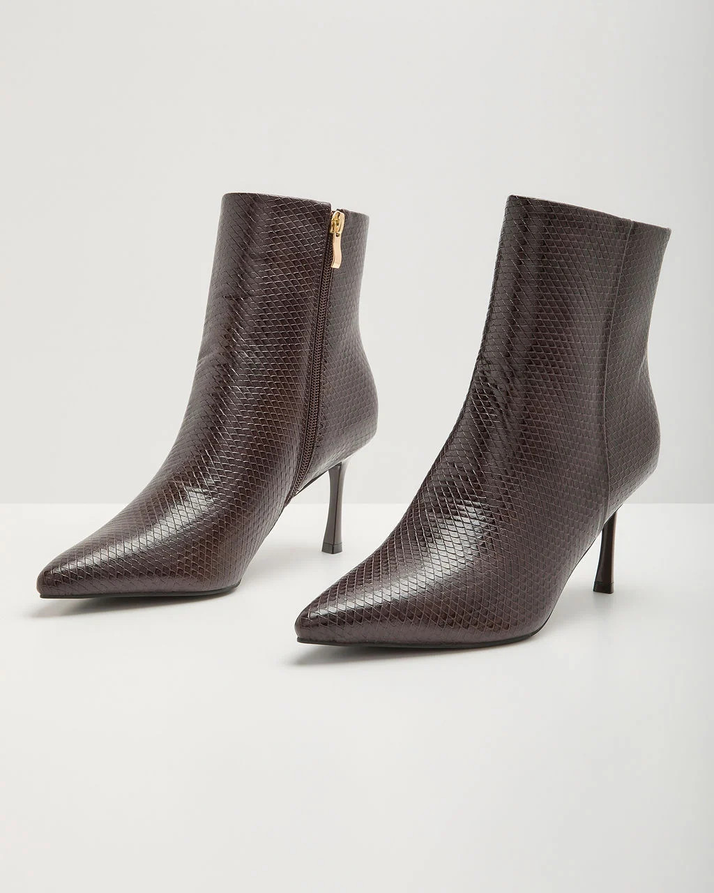 Verna Faux Leather Snake Embossed Booties | VICI