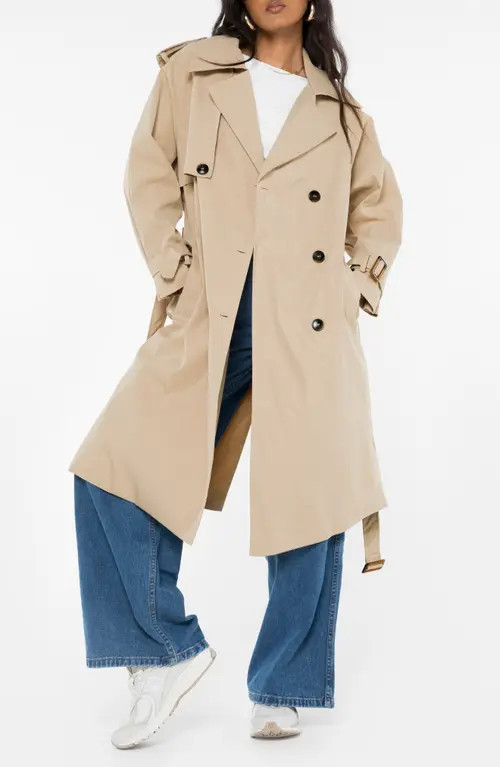 Princess Polly Westwind Trench Coat in Beige at Nordstrom, Size X-Small | Nordstrom