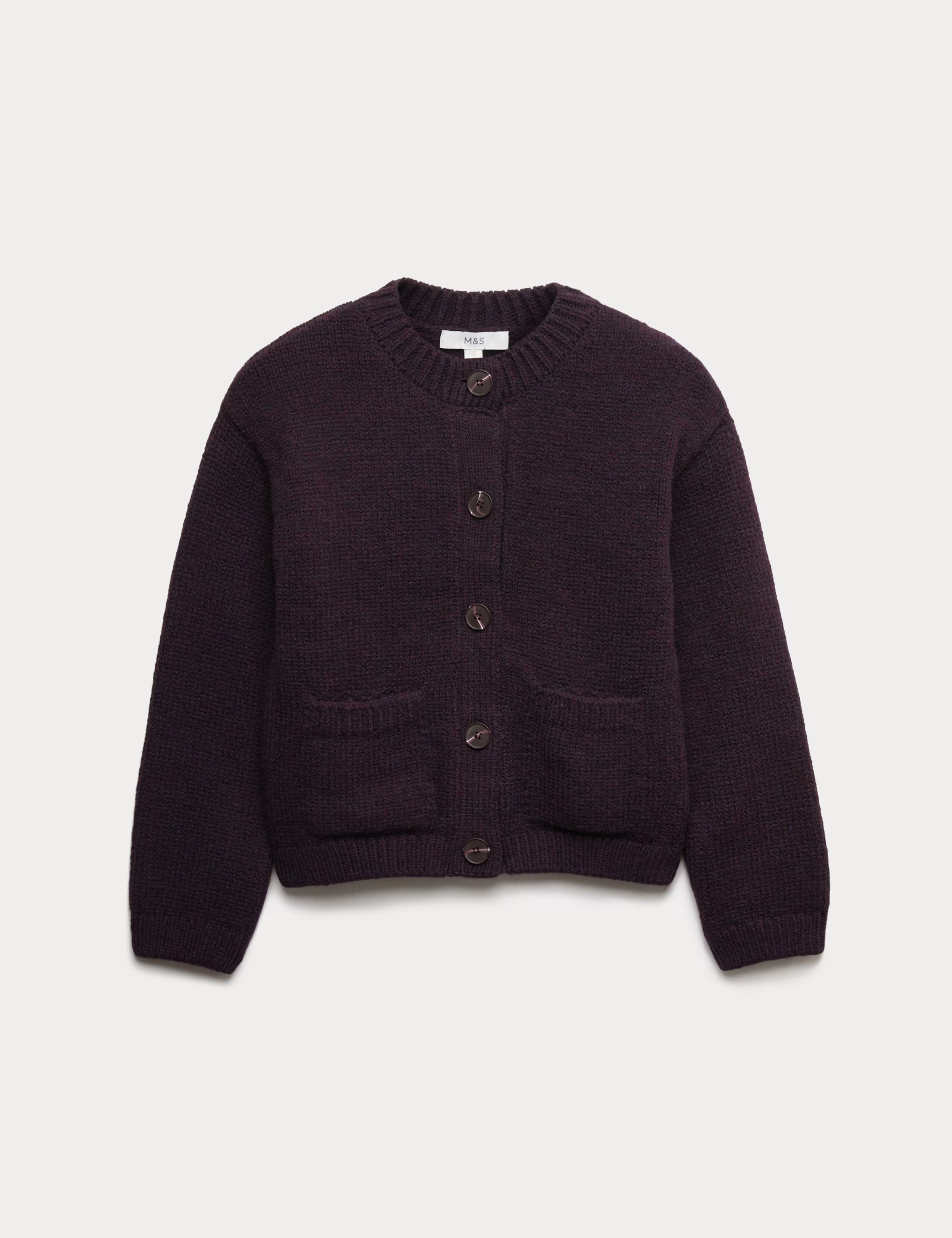 Crew Neck Pocket Detail Cardigan | Marks & Spencer IE