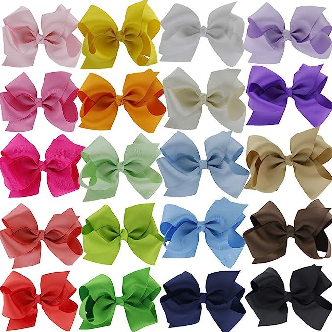 QingHan 4.5 inch Hair Bows For Girls Clips Grosgrain Ribbon Boutique bow Babies Teens Kids Toddle... | Amazon (US)