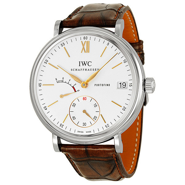 Pre-owned IWC Portofino Hand Wound Eight Days Silver Dial Mens Watch IW510103 | Jomashop.com & JomaDeals.com