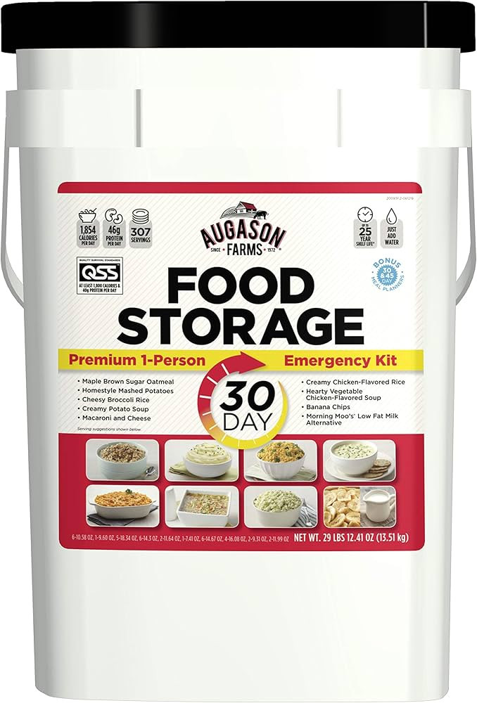 Augason Farms 30-Day 1-Person Emergency Food Supply – QSS Certified , White | Amazon (US)